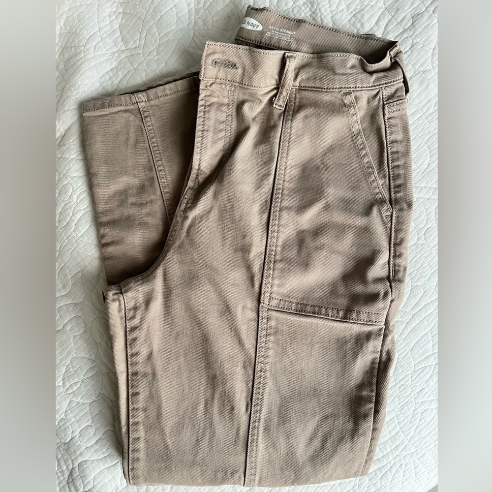 Old Navy Tan Sky Hi Straight Leg Pants